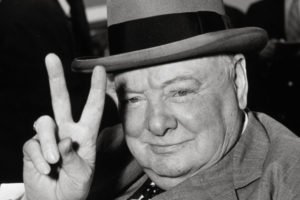 Sir Winston's V sign