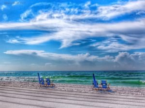 Empty beach, storm clouds on the horizon?